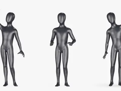  Black Mannequins Rigged for Cinema 4D Collection 