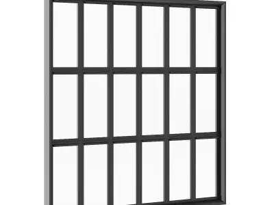 Black Metal Window 2820mm x 2820mm 3D model