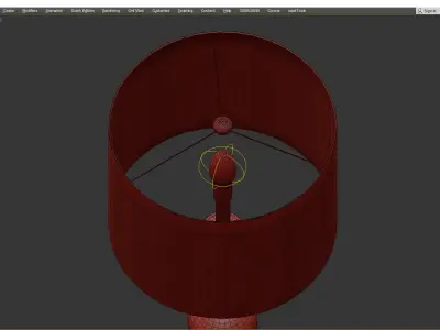 Metal LED Table Lamp Brass Low-poly 3D model
