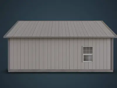 Pole Barn Garage - Exterior Only Low-poly 3D model