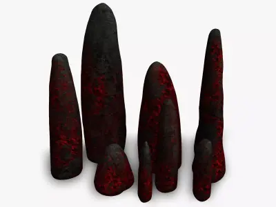 Obelisk Set - Ghostly Low-poly 3D model