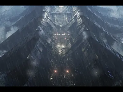 Sci-Fi Brutalist Architecture Kitbash Set 3D model