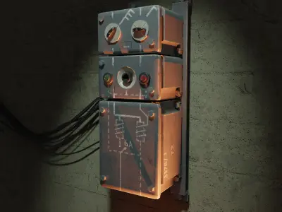 The electrical box - Game ready Low-poly 3D model