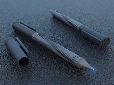 Pen Model with led light Low-poly 3D model