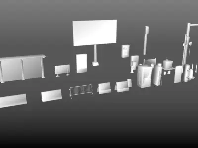 Street Props concept - Street Concept Model 1 - Library Street 3D print model