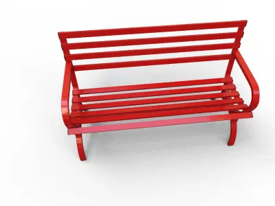 Street Bench Pack 5 Low-poly 3D model