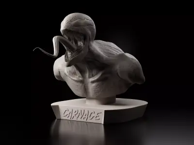 Carnage bust of creature with mouth 3D print model