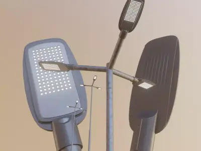 Street Light 2 Galvanized F3 M1 K0 4500mm Low-poly 3D model