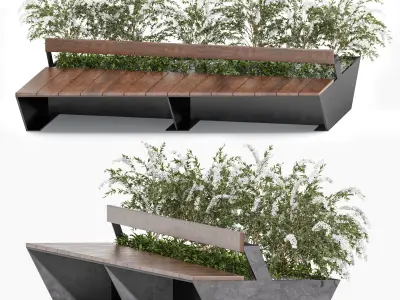 Street Furniture Zano Penrose Bench01 Free 3D model