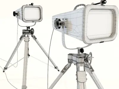 Floor Lamp Vintage Movie 3D model