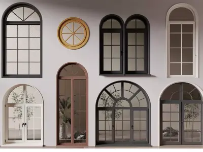 modern windows glass Sliding Architecture 3D model 2