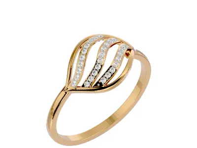 Light Minimalist Diamond Ring 3D print model 39