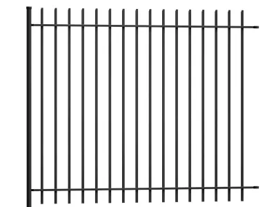 Metal fence with wicket and gate 3D model