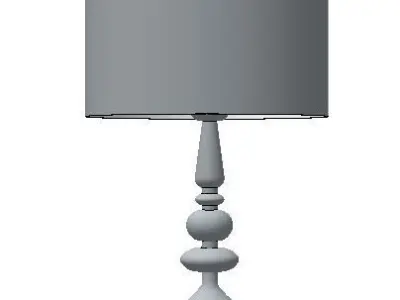 grey lacquer table lamp 46cm high Low-poly 3D model