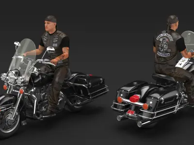  Road King Motorcycle with Biker 