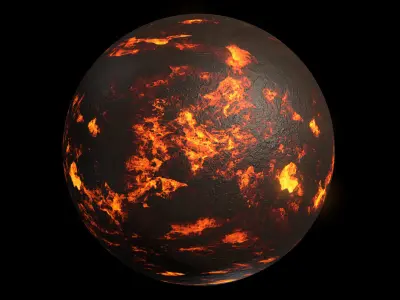 Lava Planet 04 - 8k PBR Low-poly 3D model