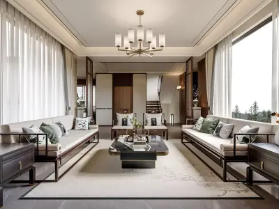  chinese apartment interior scenes          3D model