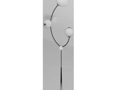 Floor lamp on a curved metal frame 3D model