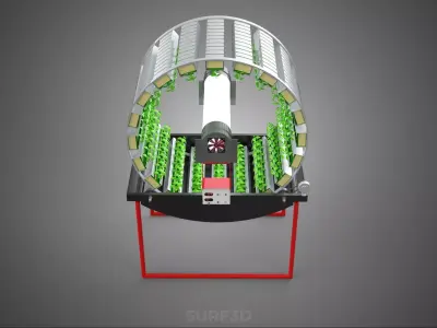 IOT CONTROL ROTARY HYDROPONIC GARDEN PLANT FARMING SYSTEM WHEEL 3D model