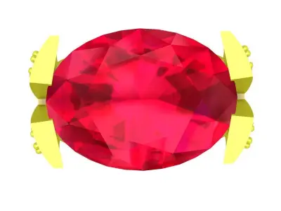 Bold Oval Red Gemstone Ring 3D Jewelry Model 5013 3D print model