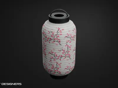 Japanese Lantern Low-poly 3D model get