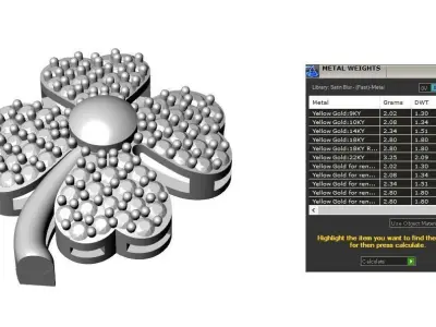 Flower pendant 3D print model 3