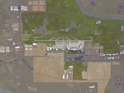 Jinan - Airport - TNA Low-poly 3D model