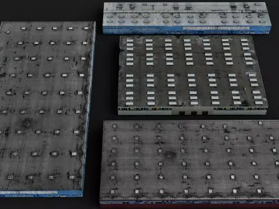 warehouses industrial city buildings pack lowpoly 3d models Low-poly 3D model