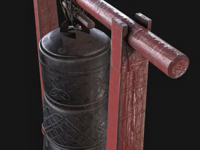 Japanese bell Low-poly 3D model