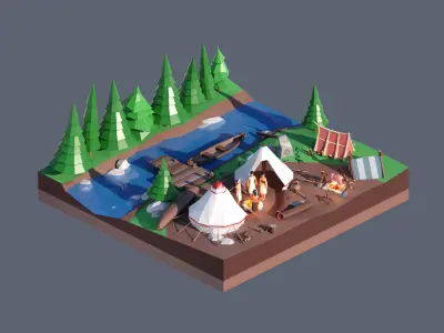 land 68A Low-poly 3D model