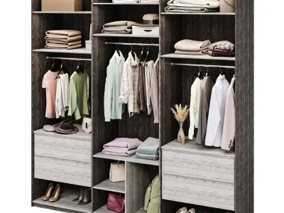 Wardrobe wardrobe with glass doors  3D model