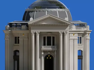 Low Poly Trade Exchange Building 3D model