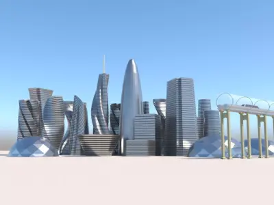 Futuristic City Royalty Free 3D model