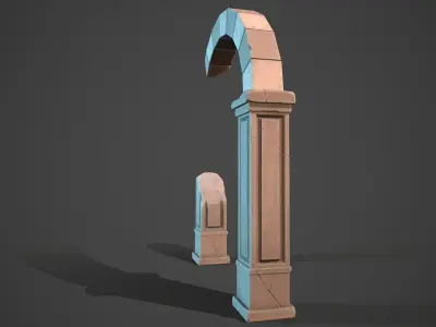 Stylized ruin Low-poly 3D model