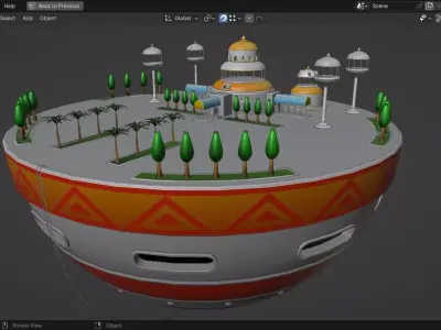 Low Poly Dragonball - Kami Lookout and Kame House Pack Low-poly 3D model