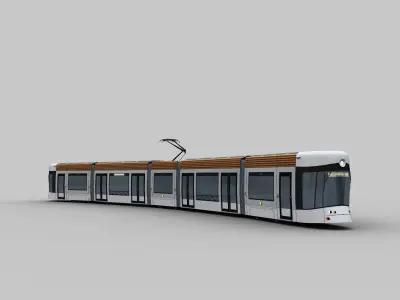 Marseille France tramway Low-poly 3D model