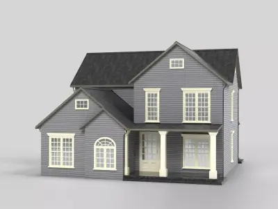British House Design 03T2 Low-poly 3D model