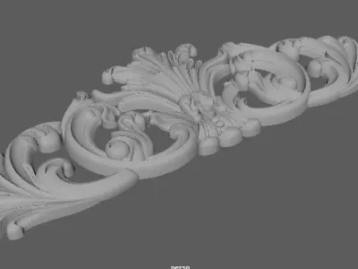 Central decor ornament for furniture 3D model