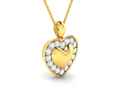 Women Heart Pendant 3DM STL OBJ FBX Render Details 3D print model