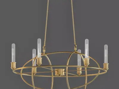 satin gold bel air lighting chandeliers 3D model