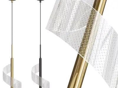 ORNELLA gold and lamp with cord Low-poly 3D model