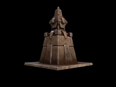 Stone tower - 4 elements Low-poly 3D model