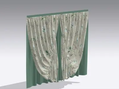 Curtain Low-poly 3D model