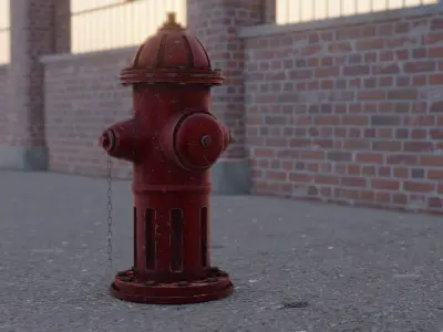 Realistic Fire Hydrant Free low-poly 3D model
