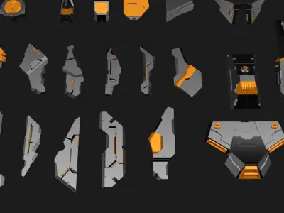 Sci-Fi Details Kit-Bash Set VOL02 3D model