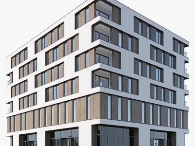 Modern residential building 15 3D model
