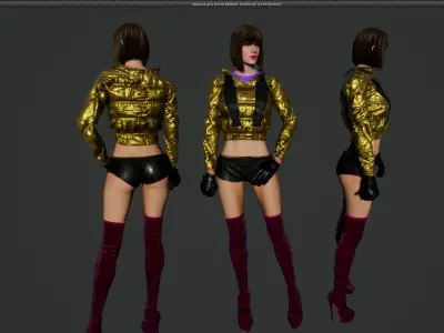 cyberpunk gina Low-poly 3D model