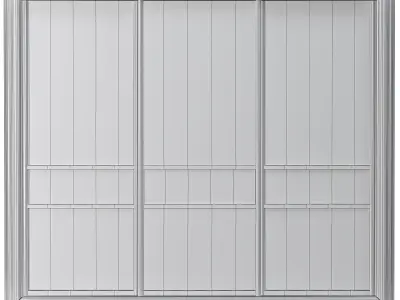 Wardrobe 3d model sliding door Low-poly 3D model