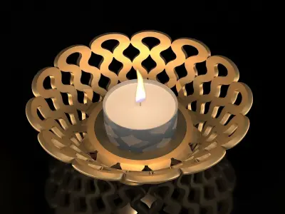 TEALIGHT HOLDER SOFT LINES 3D print model