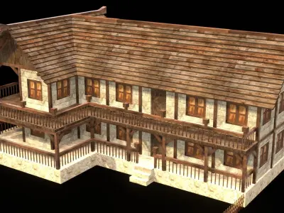 Medieval Blacksmith House 3D Asset Low-poly 3D model